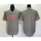 Cincinnati Reds Blank Grey Cool Base Stitched Baseball Jersey