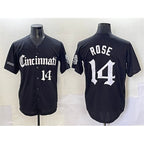 Cincinnati Reds #14 Pete Rose Black 'Gothic Queen City Edition' Vapor Premier Limited Stitched Baseball Jersey