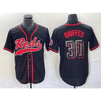 Cincinnati Reds #30 Ken Griffey Jr Black 2023 City Connect Cool Base Stitched Baseball Jersey