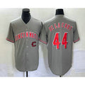 Cincinnati Reds #44 Elly De La Cruz Grey Cool Base Stitched Baseball Jersey