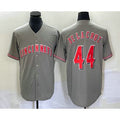 Cincinnati Reds #44 Elly De La Cruz Grey Cool Base Stitched Baseball Jersey