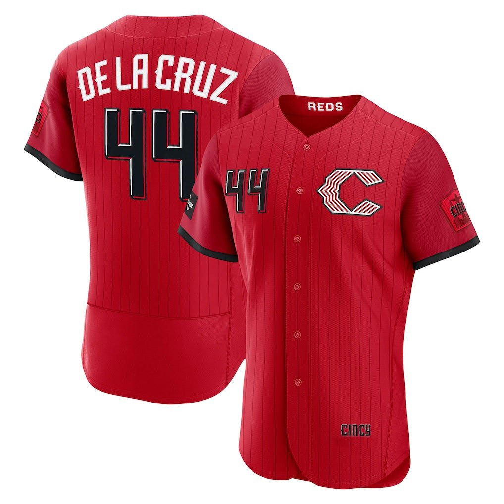 Cincinnati Reds #44 Elly De La Cruz Red 2026 City Connect Authentic Sponsor Patch  Baseball Jersey