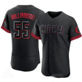 Cincinnati Reds #55 Brandon Williamson Black 2023 City Connect Cool Base Stitched Baseball Jersey