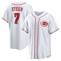 Cincinnati Reds #7 Spencer Steer White Home Replica Baseball Jersey