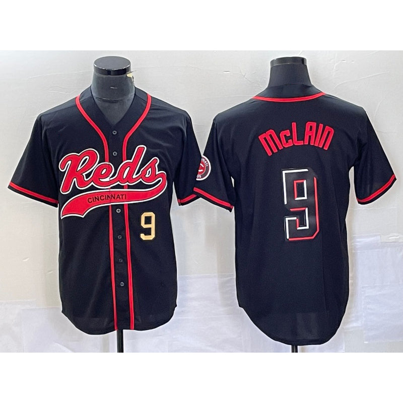 Cincinnati Reds #9 Matt McLain Number Black 2023 City Connect Cool Base Stitched Baseball Jersey