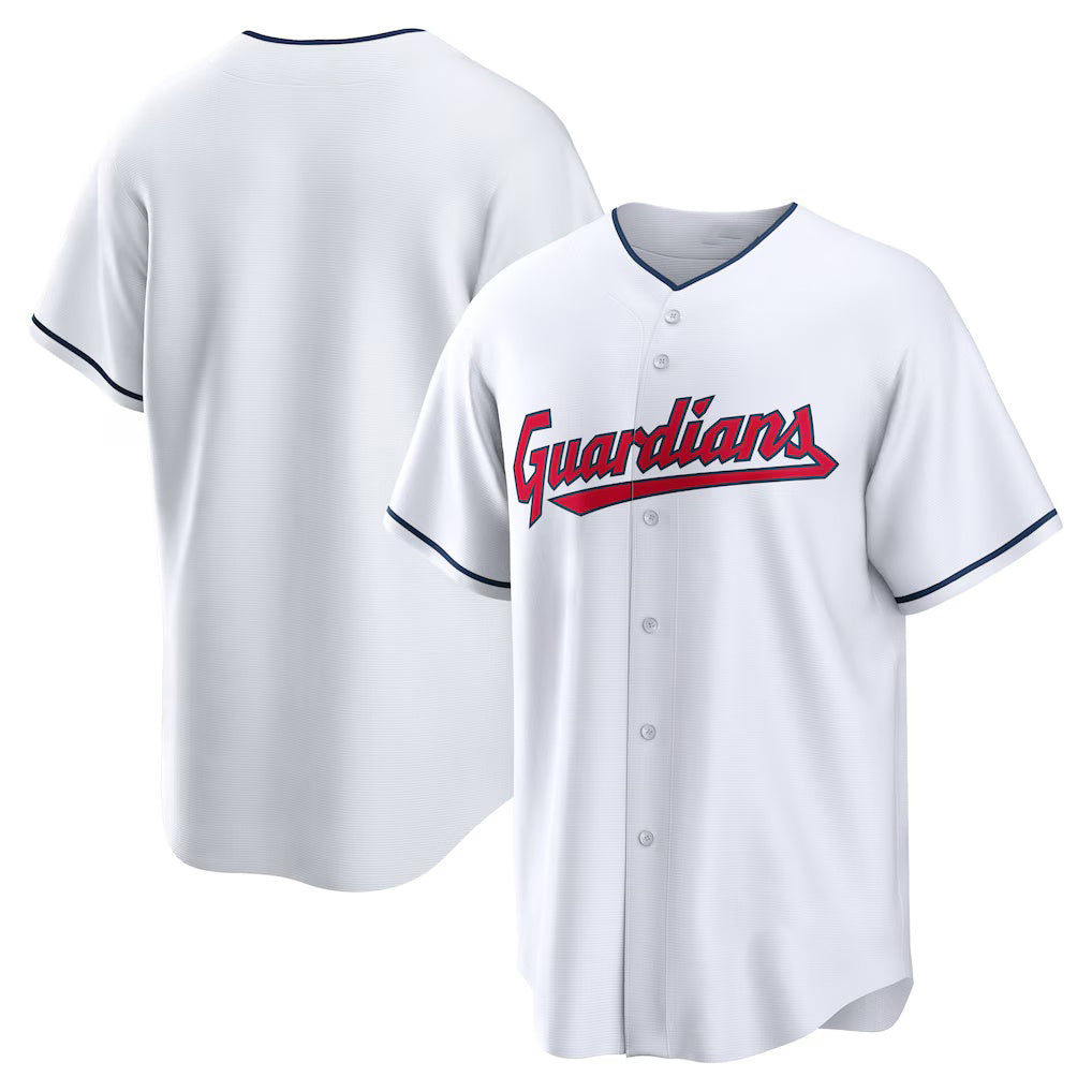 Cleveland Guardians White Home Blank Replica Baseball Jersey