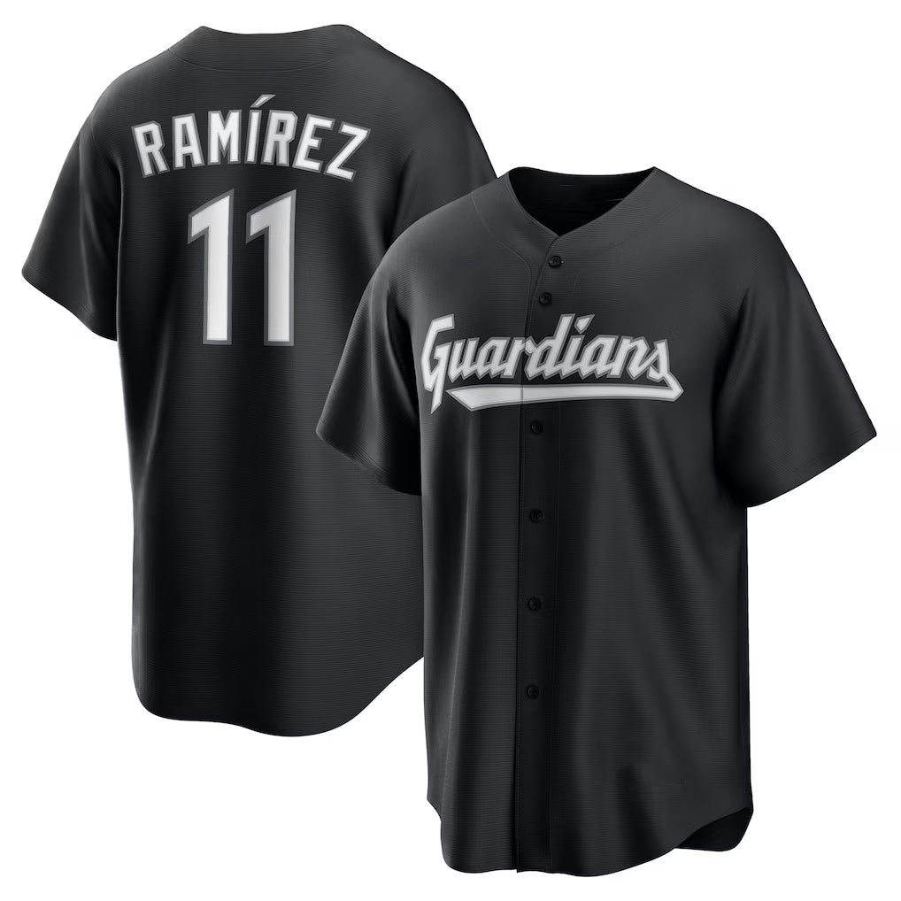 Cleveland Guardians #11 José Ramírez Black Replica Player Baseball Jersey