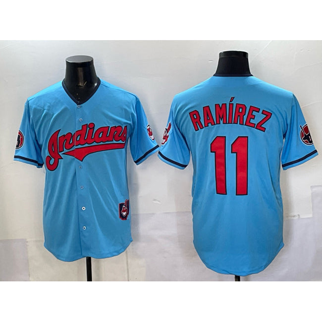 Cleveland Guardians #11 José Ramírez Blue Vapor Premier Limited Stitched Baseball Jersey
