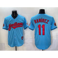 Cleveland Guardians #11 José Ramírez Blue Vapor Premier Limited Stitched Baseball Jersey