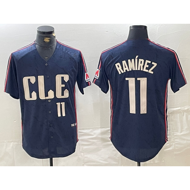 Cleveland Guardians #11 Jose Ramirez Number Navy 2024 City Connect Limited Stitched Baseball Jersey