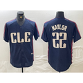Cleveland Guardians #22 Josh Naylor Navy 2024 City Connect Limited Stitched Baseball Jersey