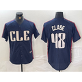 Cleveland Guardians #48 Emmanuel Clase Navy 2024 City Connect Limited Stitched Baseball Jersey