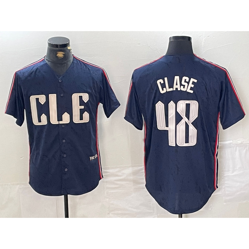 Cleveland Guardians #48 Emmanuel Clase Navy 2024 City Connect Limited Stitched Baseball Jersey