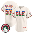 Cleveland Guardians #57 Shane Bieber Cream Mexico Vapor Premier Limited Stitched Baseball Jersey