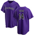 Colorado Rockies #14 Ezequiel Tovar Purple Cool Base Stitched Baseball Jersey