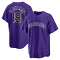 Colorado Rockies #19 Charlie Blackmon Purple Alternate Replica Player Name Baseball Jersey