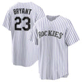 Colorado Rockies #23 Kris Bryant White-Purple Replica Player Baseball Jersey