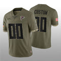 Custom A.Falcons ACTIVE PLAYER 2022 Olive Salute To Service Limited Stitched Football American Jersey