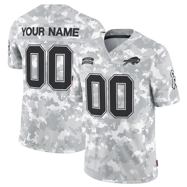 Custom B.Bills Active Player 2024 F.U.S.E Arctic Camo Salute To Service Limited Stitched Football American Jersey