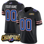 Custom B.Bills Active Player Black 2023 F.U.S.E. AFC East Champions Ptach Stitched Football American Jersey