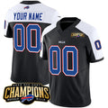 Custom B.Bills Active Player Black White 2023 F.U.S.E. AFC East Champions Ptach Stitched Football American Jersey