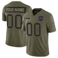 Custom B.Bills Active Player Olive 2025 Salute to Service Limited Stitched Football American Jersey