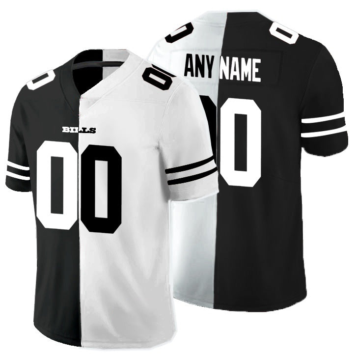 Custom B.Bills Black And White Split Vapor Untouchable Limited Stitched Football American Jersey