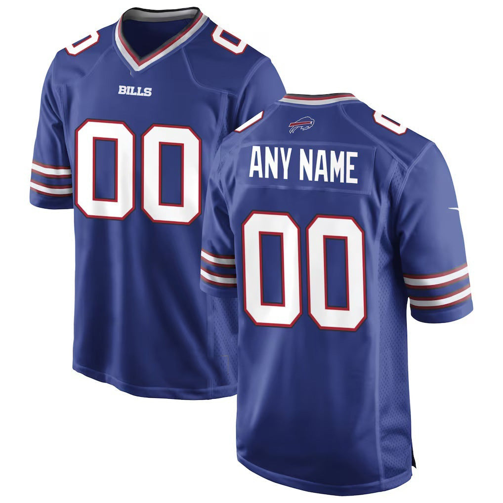 Custom B.Bills Royal Game Stitched Football American Jersey