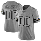 Custom B.Ravens 2019 Gray Gridiron Gray Vapor Untouchable Limited Stitched Football American Jersey