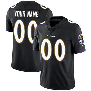 Custom B.Ravens Black Vapor Untouchable Player Limited Stitched Football American Jersey