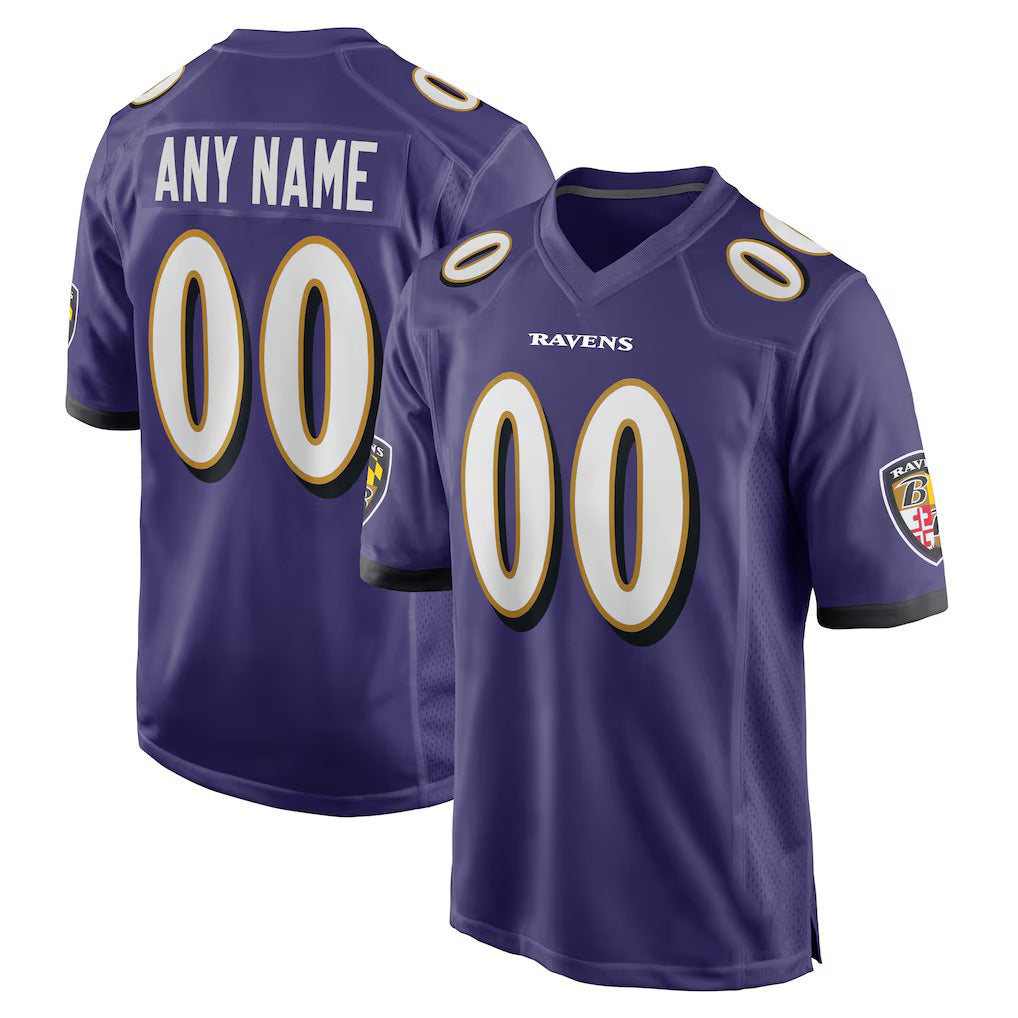 Custom B.Ravens Purple Game Stitched Football American Jersey
