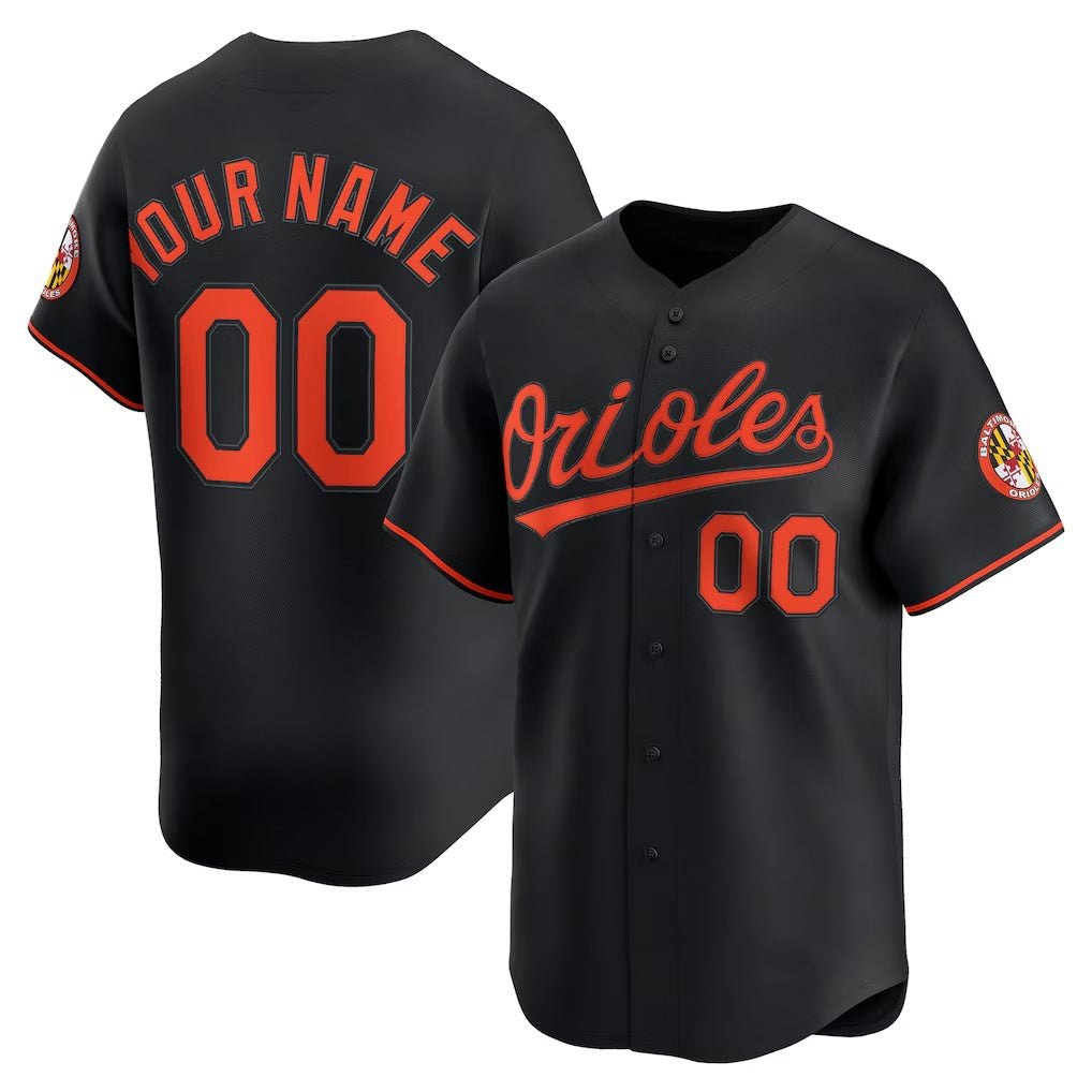 Custom Baltimore Orioles Black Alternate Limited Baseball Jersey