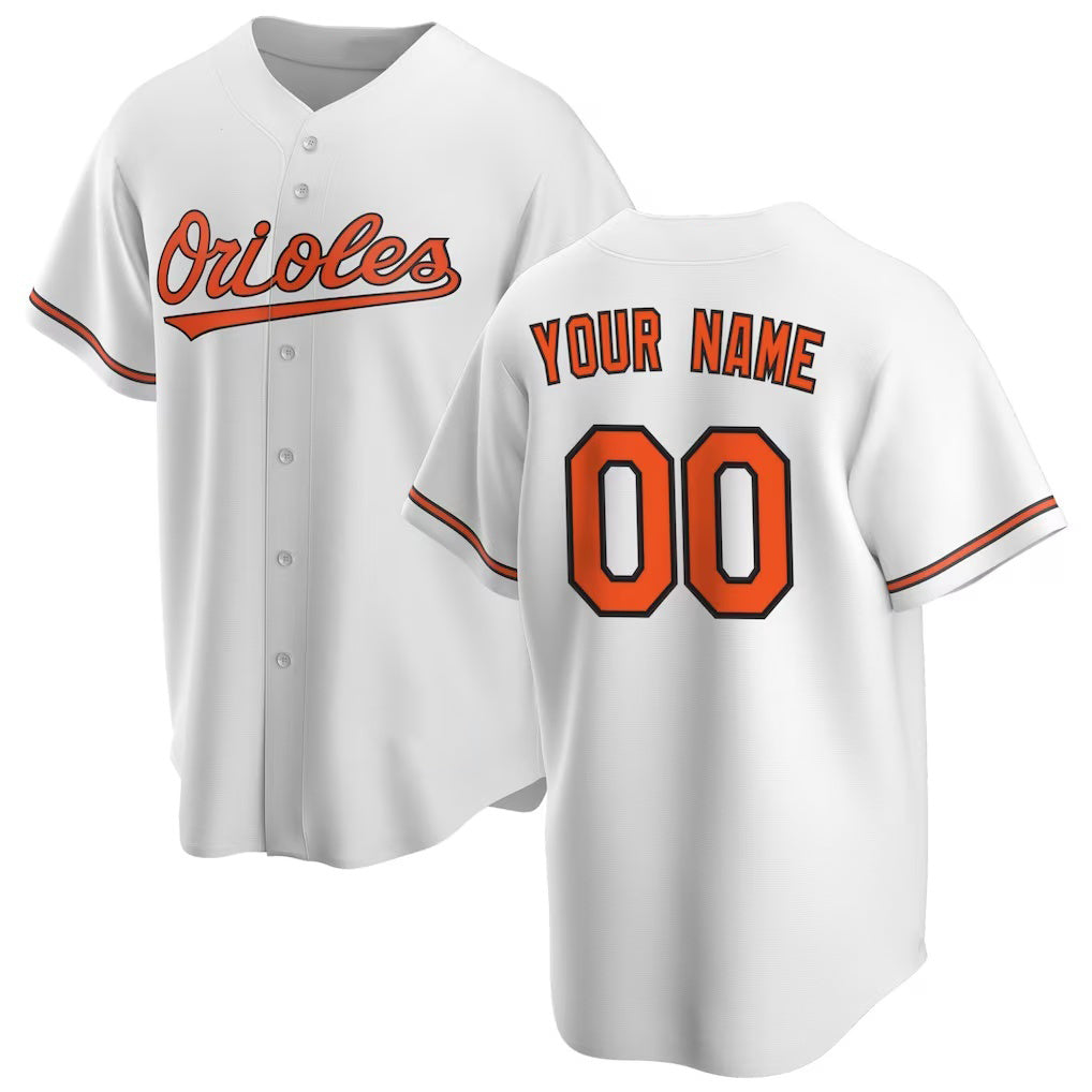 Custom Baltimore Orioles White Home Replica Baseball Jersey