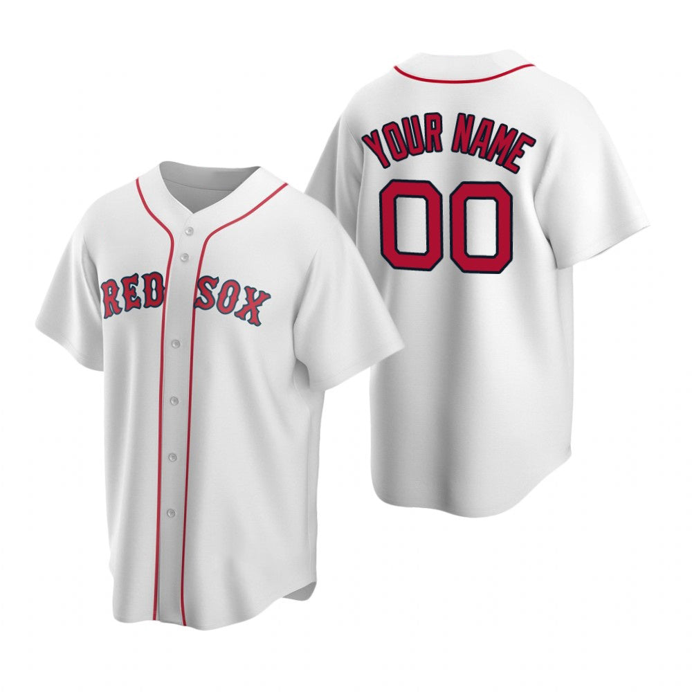 Custom Boston Red Sox White Stitched Cool Base Home Baseball Jersey