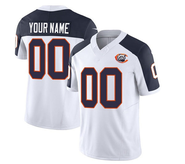 Custom C.Bears Active Player 2023 F.U.S.E. White Navy Throwback Limited Stitched Football American Jersey