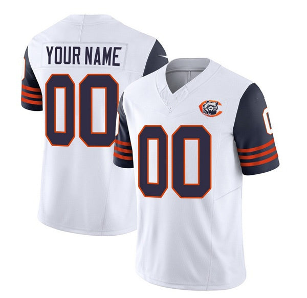 Custom C.Bears Active Player 2023 F.U.S.E. White Navy Throwback Limited Stitched Football American Jersey