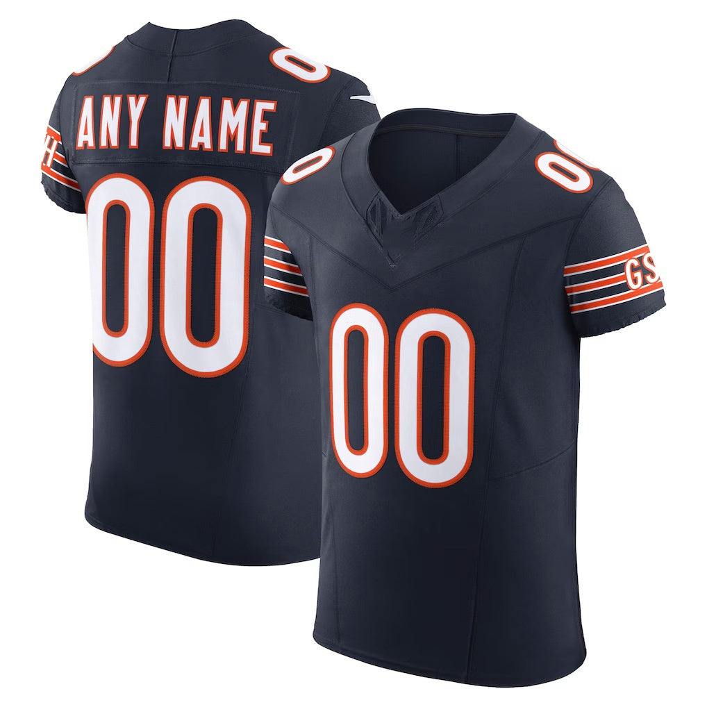Custom C.Bears Navy Vapor F.U.S.E. Elite Stitched Football American Jersey