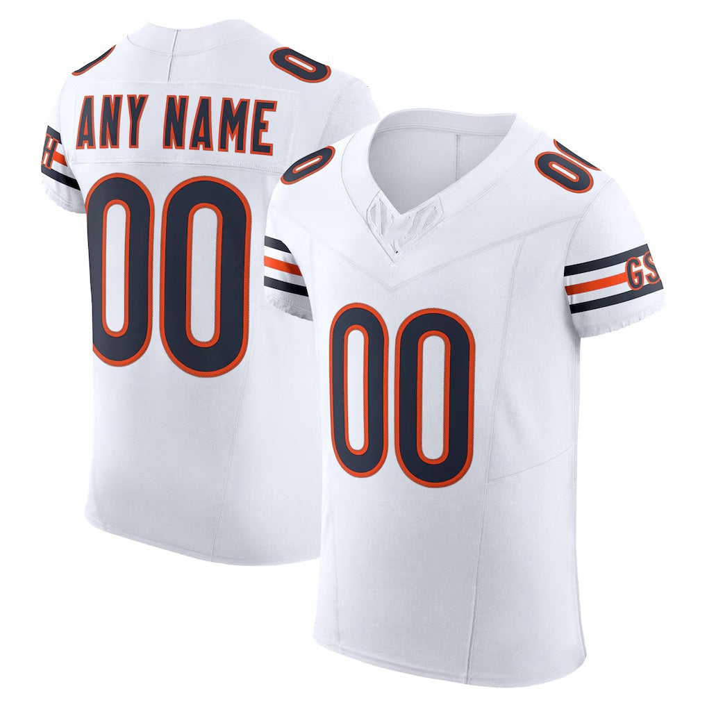 Custom C.Bears White Vapor F.U.S.E. Elite Stitched Football American Jersey