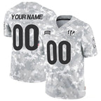 Custom C.Bengals Active Player 2024 F.U.S.E Arctic Camo Salute To Service Limited Stitched Football American Jersey