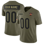 Custom C.Bengals Active Player Olive 2025 F.U.S.E. Salute to Service Limited Stitched Football American Jersey