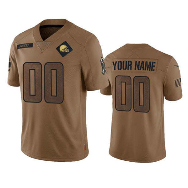 Custom C.Browns Active Player 2023 Brown Salute To Service Limited Stitched Football American Jersey