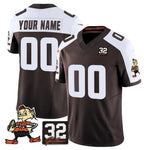 Custom C.Browns Active Player Brown Alternate F.U.S.E. #32 Jim Brown Memorial Patch Vapor Limited Stitched Football American Jersey