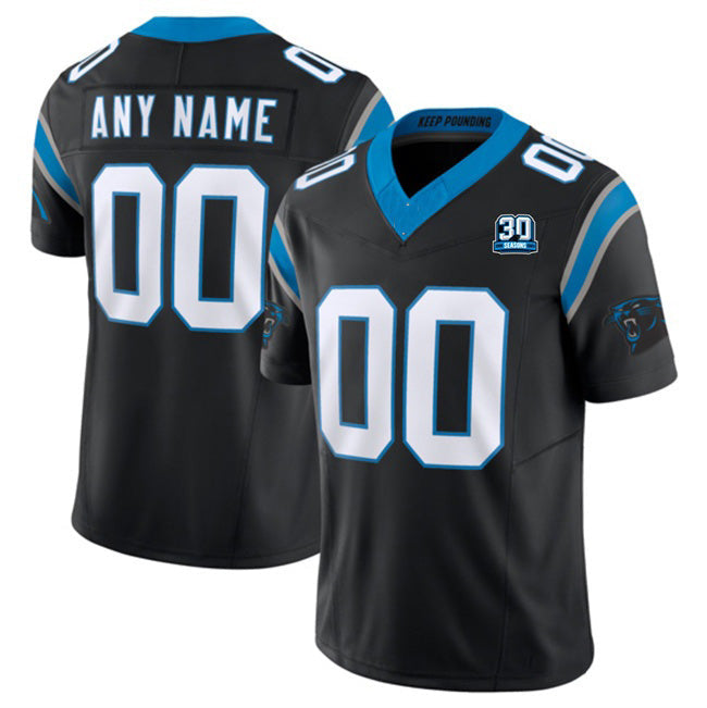 Custom C.Panthers Active Player Black 2024 30th Anniversary Patch F.U.S.E. Vapor Limited Stitched Football American Jersey