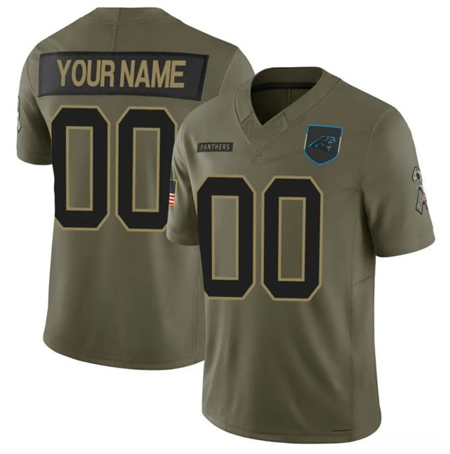 Custom C.Panthers Active Player Olive 2025 F.U.S.E. Salute to Service Limited Stitched Football American Jersey