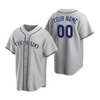 Custom Colorado Rockies Gray Stitched Cool Base Road Baseball Jersey
