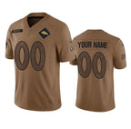 Custom D.Broncos Active Player 2023 Brown Salute To Service Limited Stitched Football American Jersey