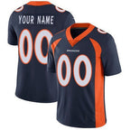 Custom D.Broncos Navy Vapor Untouchable Player Limited Stitched Football American Jersey