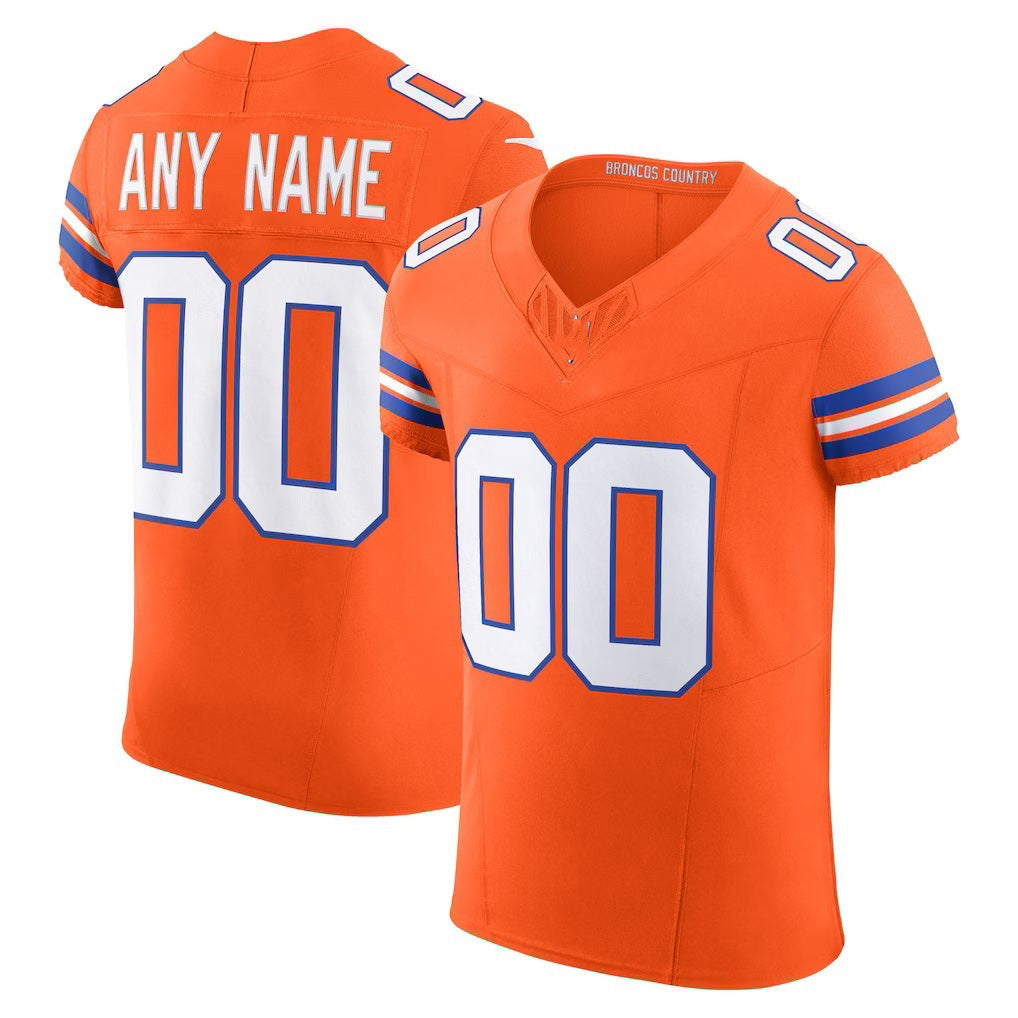 Custom D.Broncos Orange Alternate 2 Mile High Collection 1977 Throwback Vapor F.U.S.E. Elite Stitched Football American Jersey