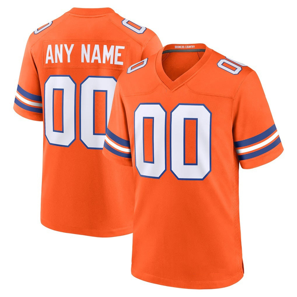 Custom D.Broncos Orange Mile High Collection 1977 Throwback Game Stitched Football American Jersey