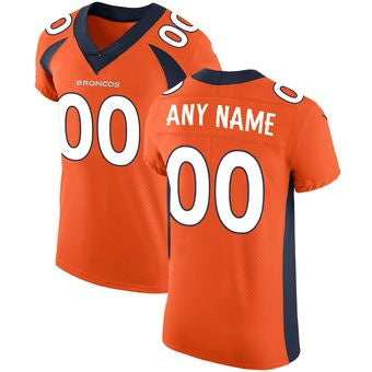 Custom D.Broncos Orange Vapor Untouchable Elite Stitched Football American Jersey